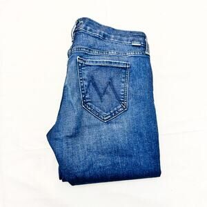 Mother Looker Ankle Fray Fast Times Denim Jeans Dark Wash Skinny Size 25